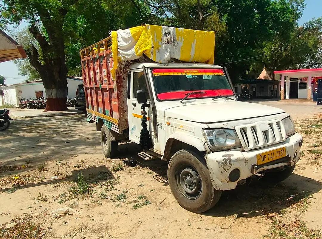 Police seized a pickup loaded with neem wood.