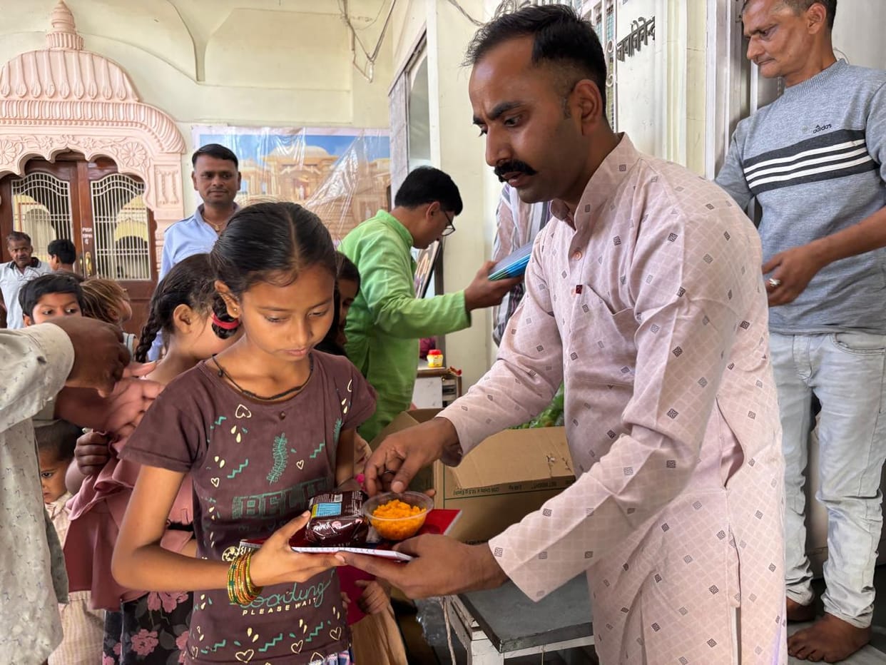 Educational material distributed to children on Mahavir Jayanti