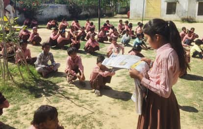 The beginning of the first day of school with the newspaper headlines