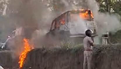 chalti scorpio mein aag gaya bodhgaya road driver ki sujhboojh se bachi teen zindagiyan today bihar news