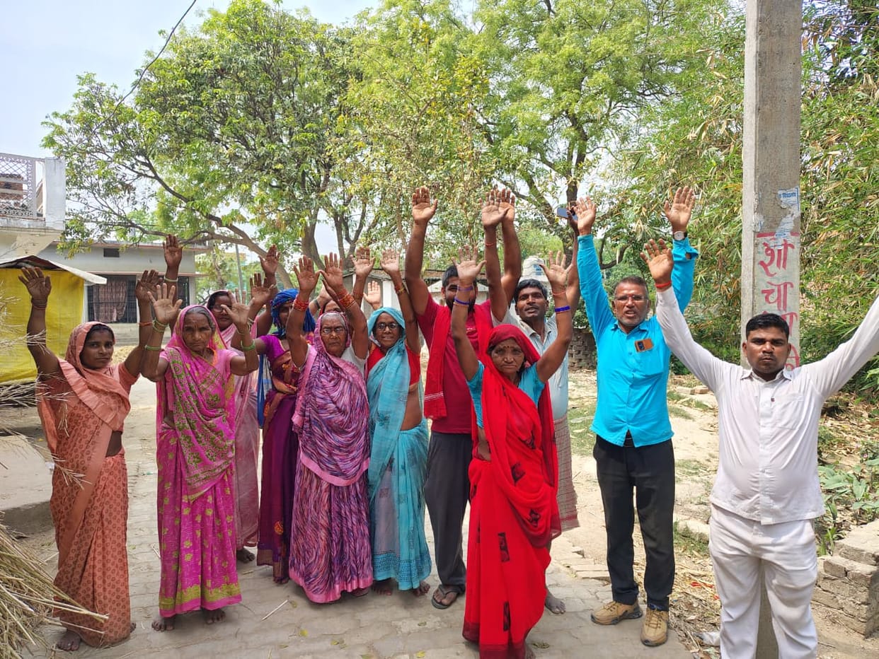 Villagers raise their voices to demand the replacement of dilapidated power lines.
