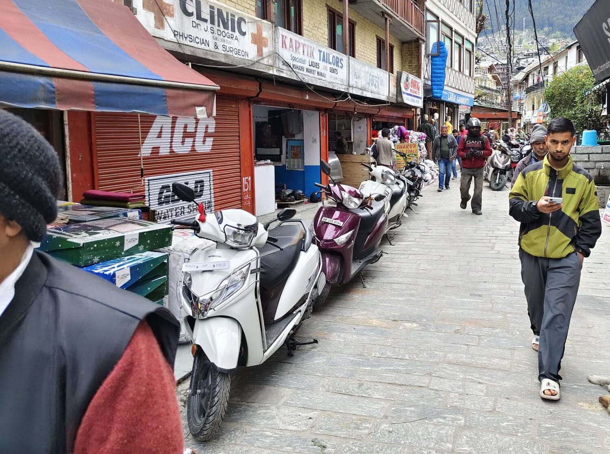 Streets were made parking for two-wheelers