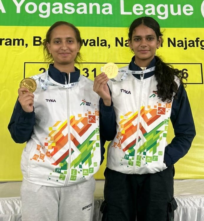 Srishti and Maanvi won the gold medal in the rhythmic duet event