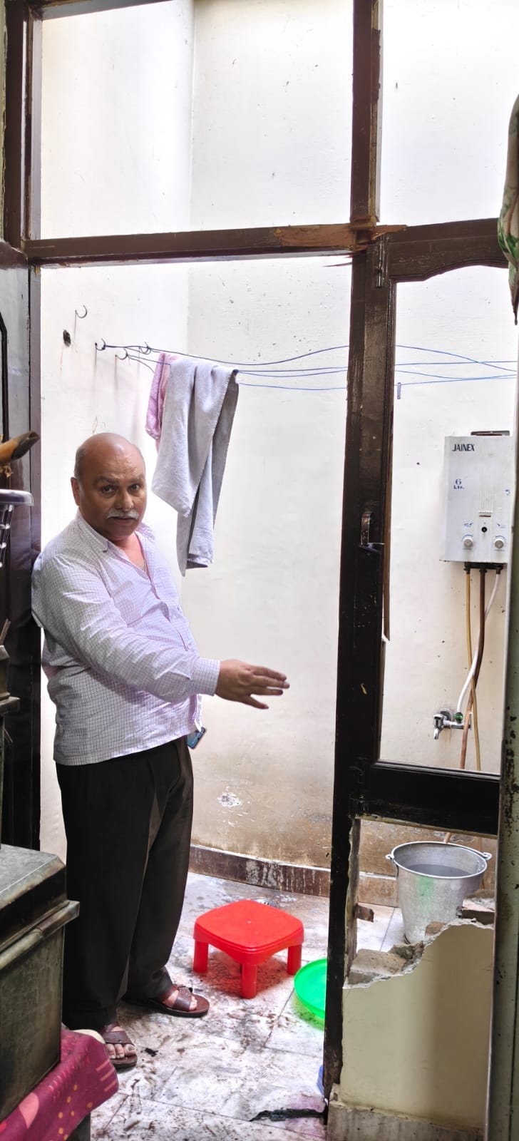 Explosion in Ghanipura house...wall and doors broken, store caught fire