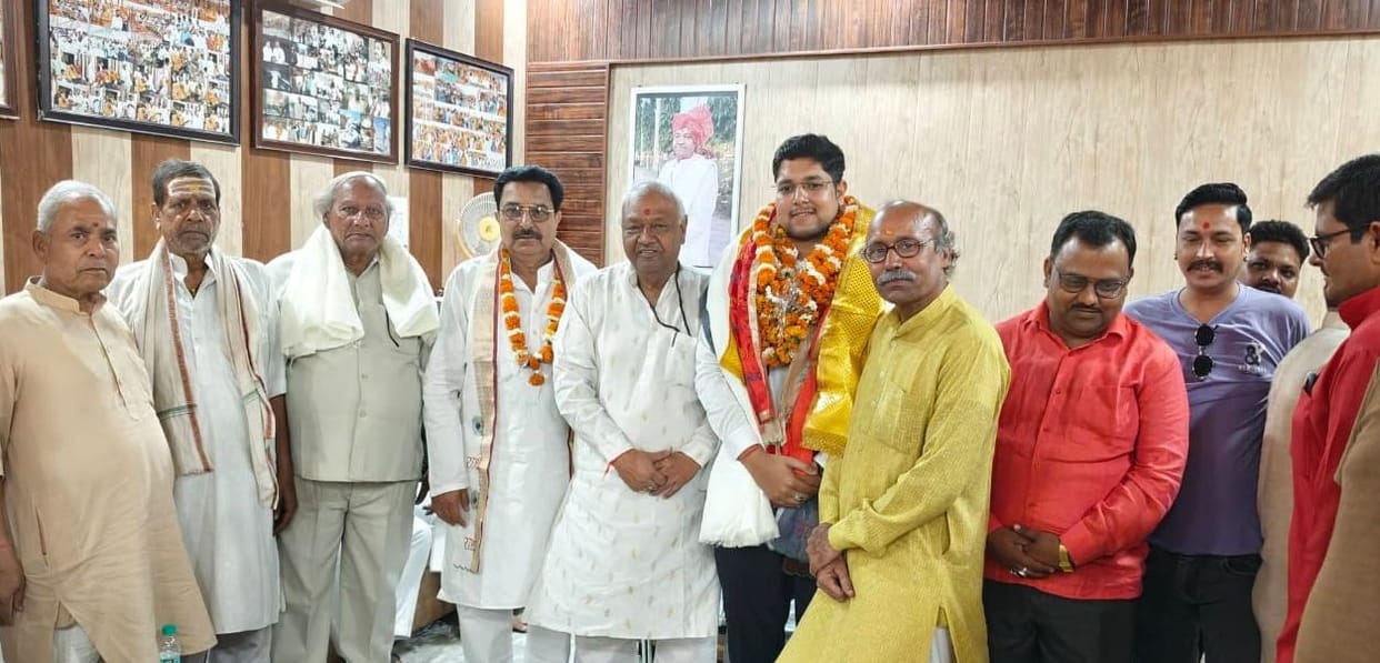 Shivam Bhardwaj was welcomed on becoming Naib Tehsildar.