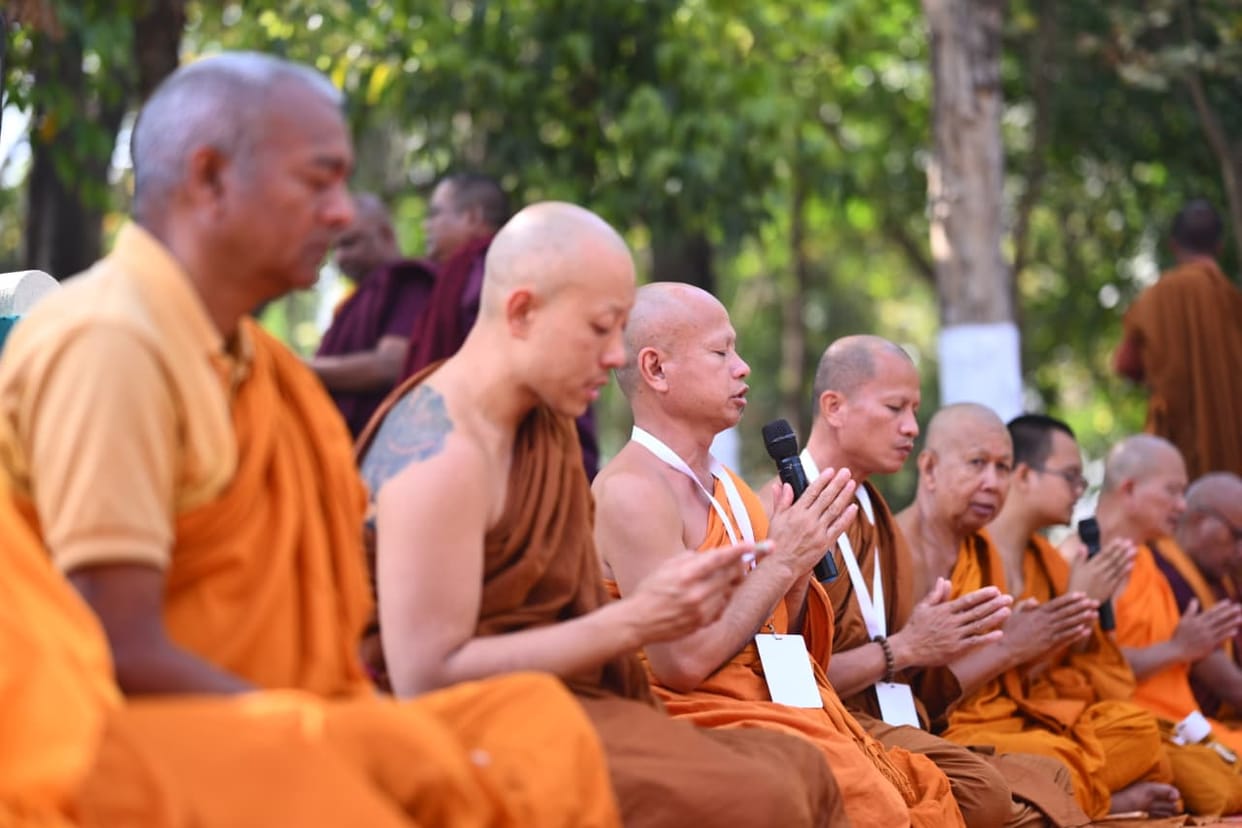 Chants Resound in Shanti Upvan; Buddhist Monks Pray for World Peace