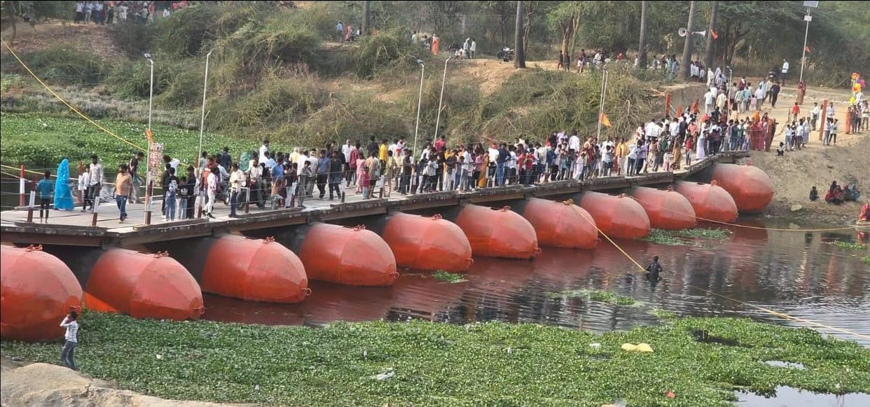 Inauguration of Hanuman Setu Pipa Bridge constructed at Hanuman Ghat