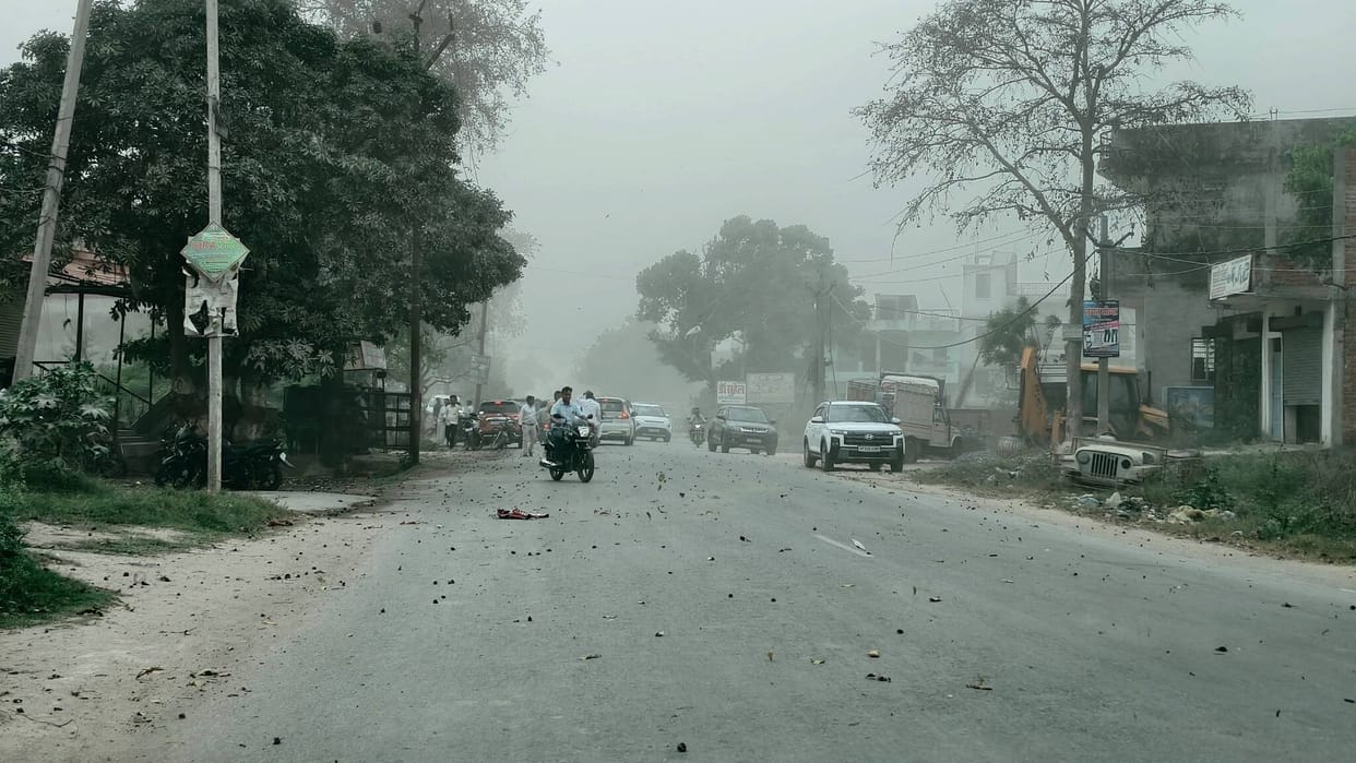 Dust storms hit the weather, with winds reaching 70 kmph.