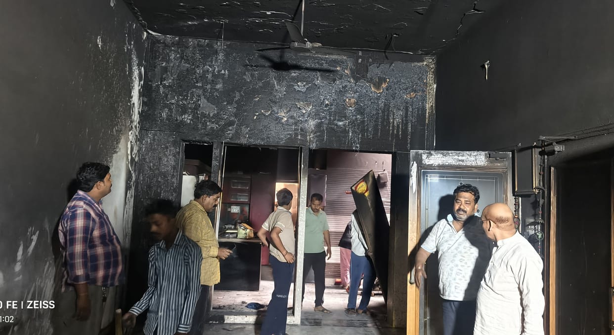 Goods worth lakhs destroyed in fire at a closed house