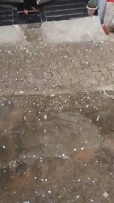 The weather was pleasant with rain, hail in many villages