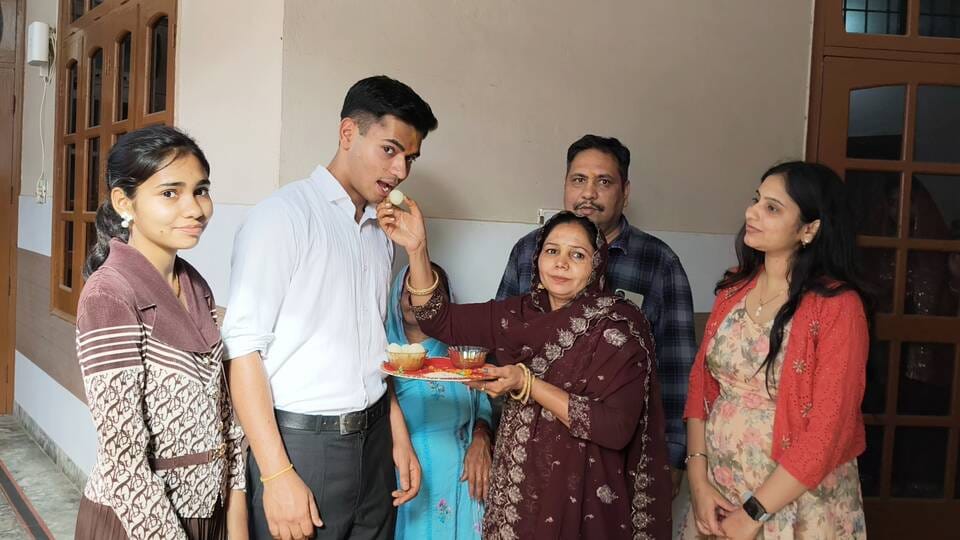 Gaurav became a lieutenant and was honored in his village.