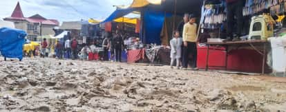 The fairground became a swamp, and business was affected.