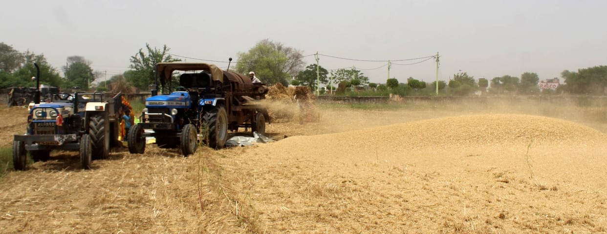 Young man died while loading wheat into a thresher in Karnaipur Prayagraj