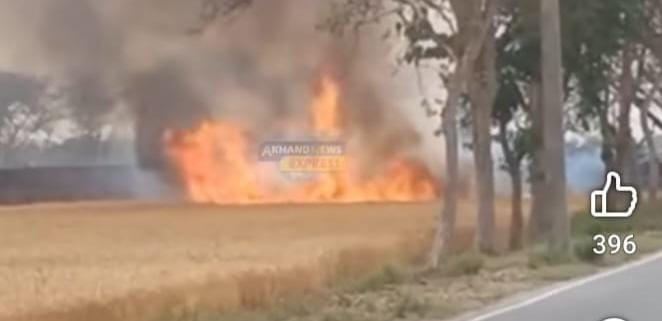 50 acres of wheat crop destroyed in fire in Menhdawal