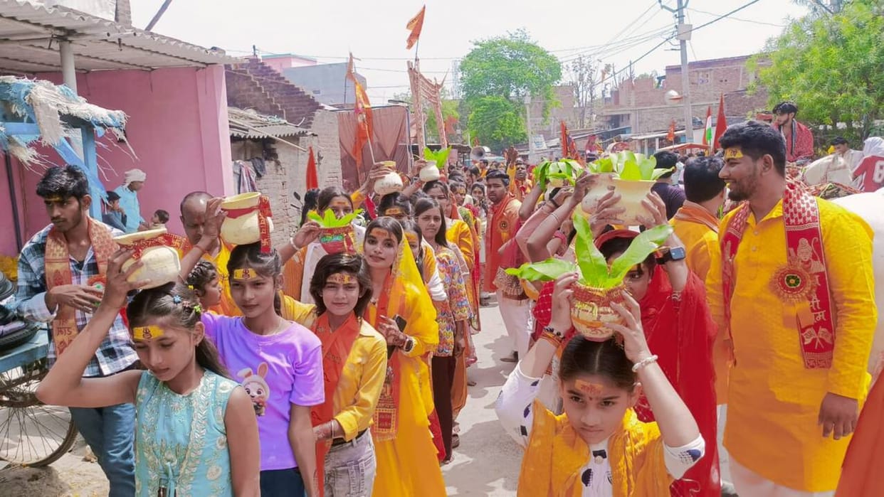 The Shri Ram Mahayagya begins with a Kalash Yatra.