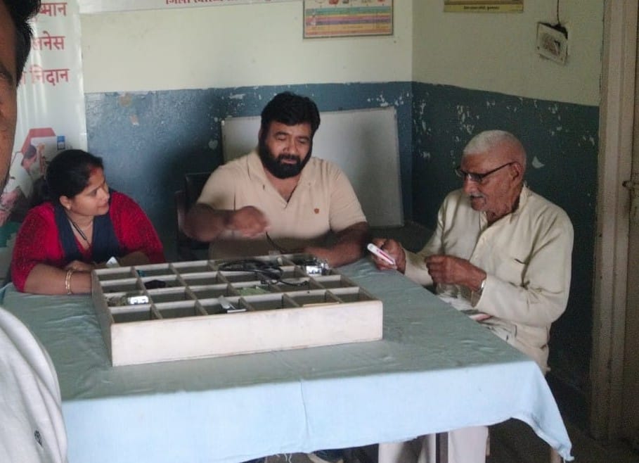 Patients suffering from seasonal diseases queue up at the fair