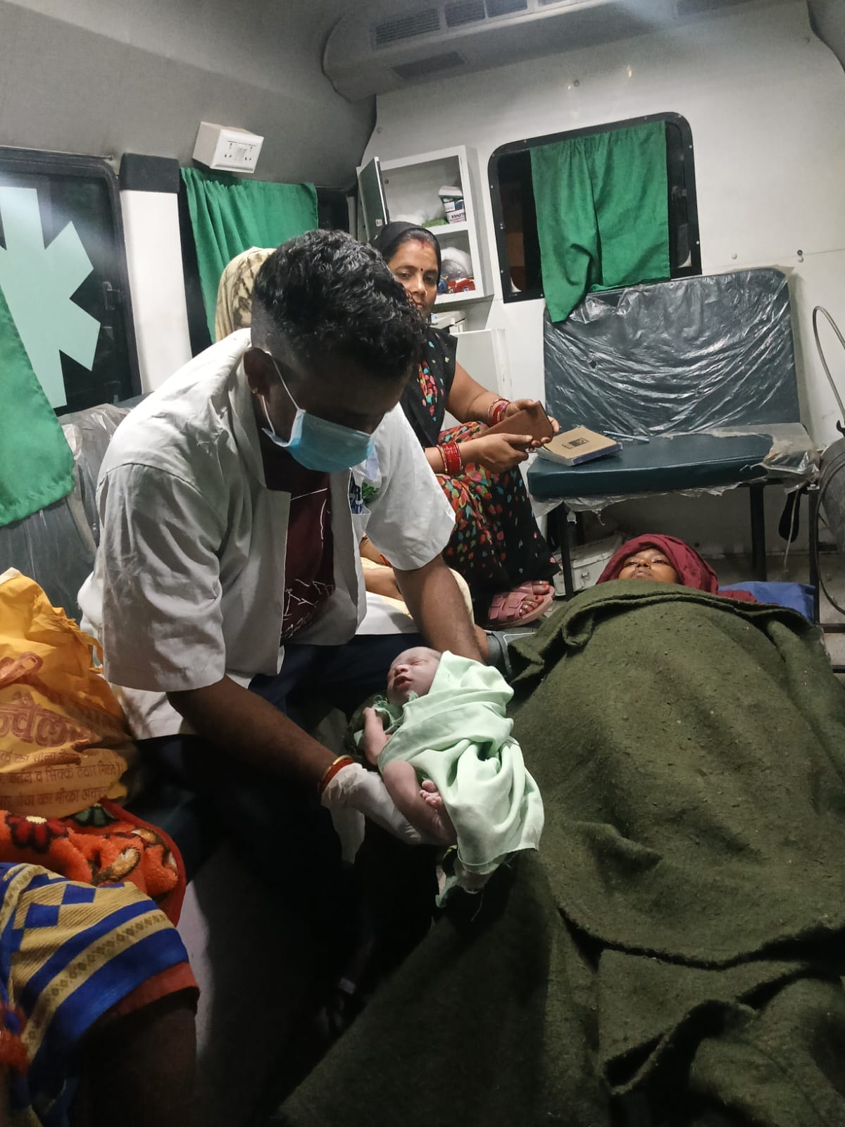 A cry echoed in the ambulance before reaching the hospital.