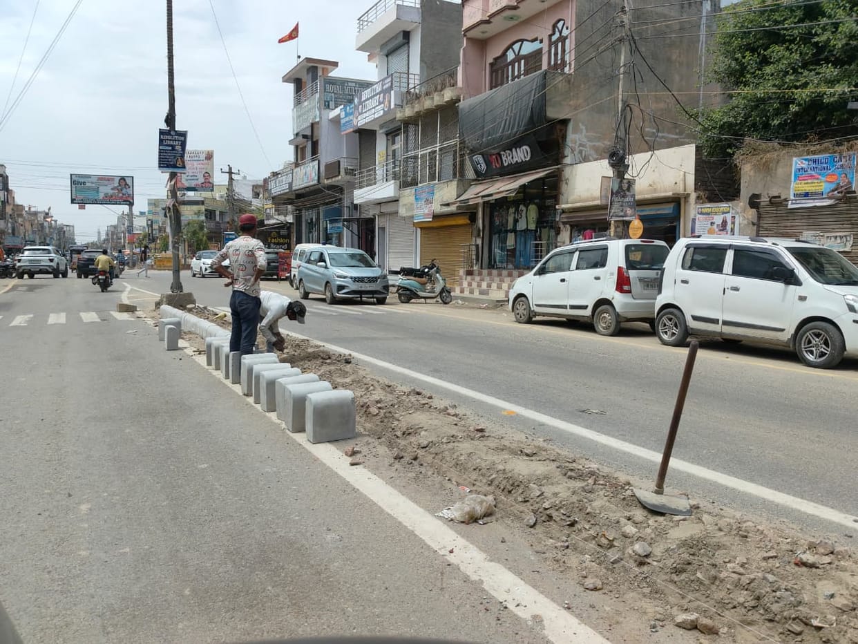 The old divider on Railway Road has been removed and new ones have been built.