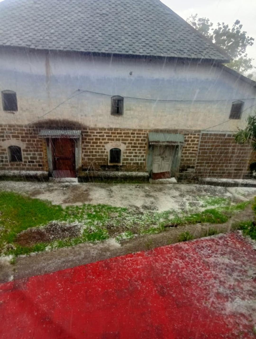 The weather takes a turn; hailstorms accompany the rain.
