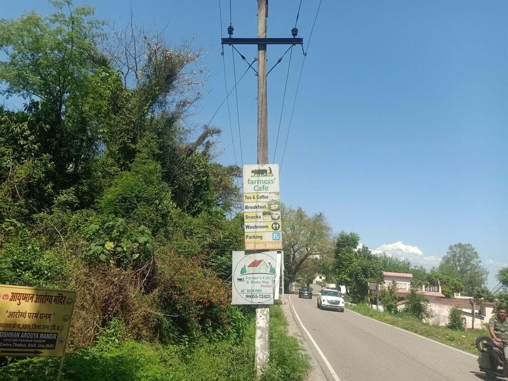 Government property becomes a medium for advertising, boards are put up on electric poles.