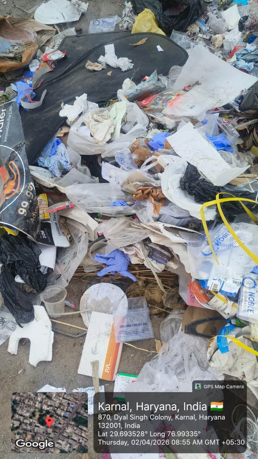 दयाल सिंह कॉलोनी में मिला बायो मेडिकल वेस्ट। संवाद