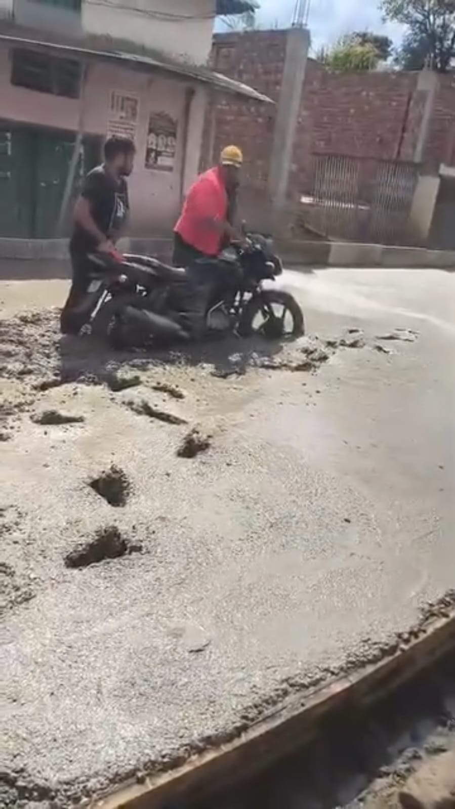 Bike driven on under-construction road, video circulated