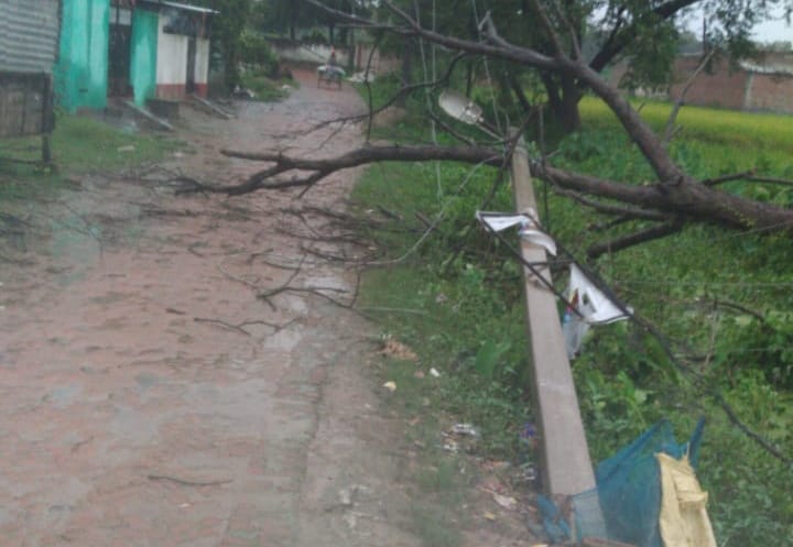 The storm increased the trouble... electricity remained off in hundreds of villages throughout the night.