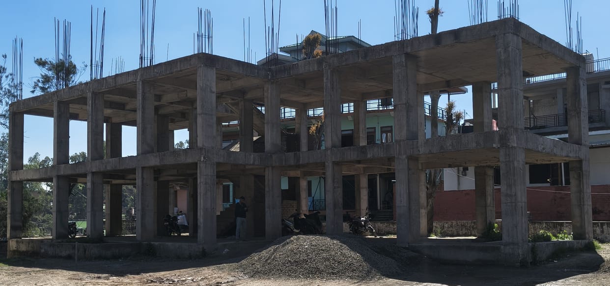 The construction of the new office building in the hilly tehsil Ramshahr of Assembly constituency Nalagarh has not been started for two years.