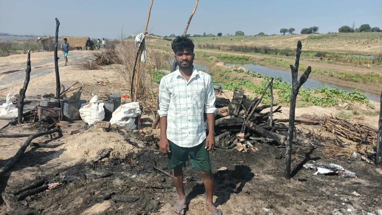 A fire broke out in a shop due to a spark from a stove