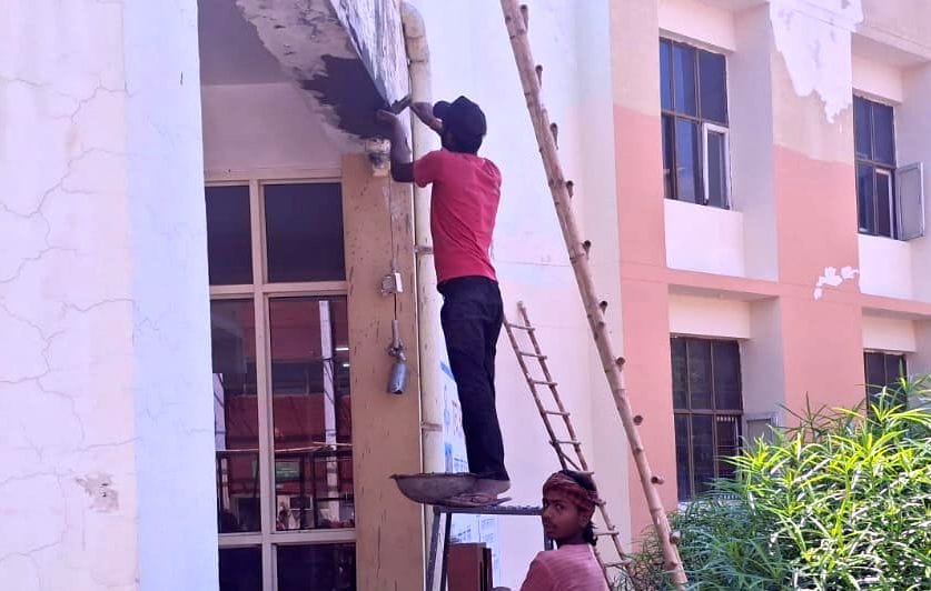 The progress of ongoing repair work at the Civil Hospital will be reviewed today.