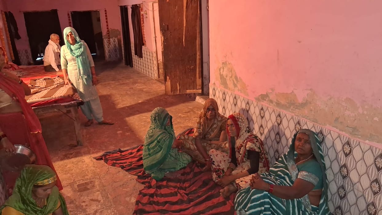 The house of Radha, who died after being struck by lightning, continued to resonate with cries the next day.