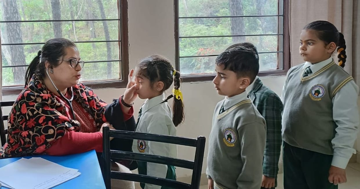 Health check-up of 120 students and parents