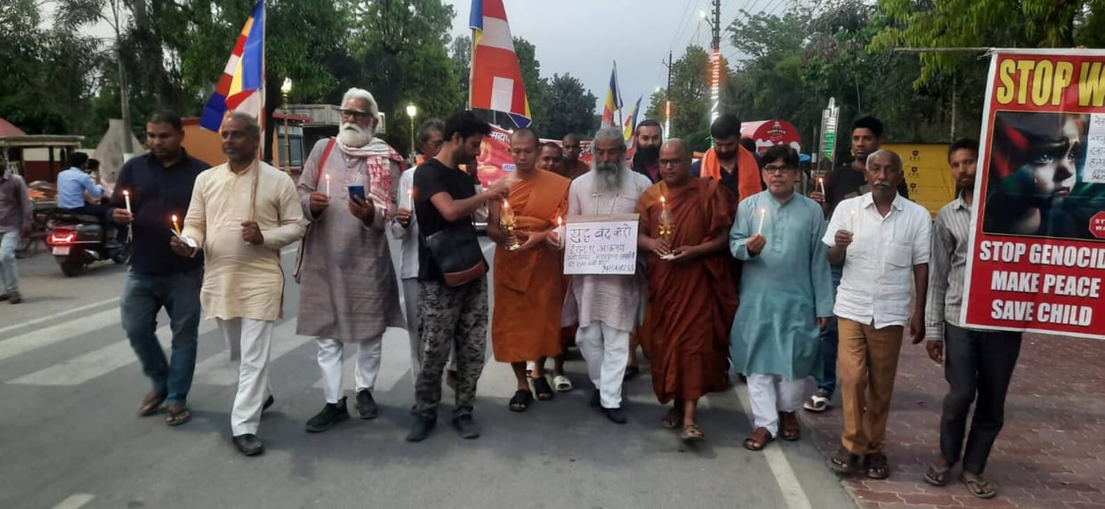 Peace Candle March Held Under the Slogan, "Not War, We Need Buddha"