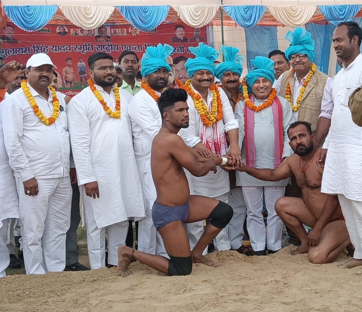 Thapa overpowered three wrestlers, then the weather became an obstacle