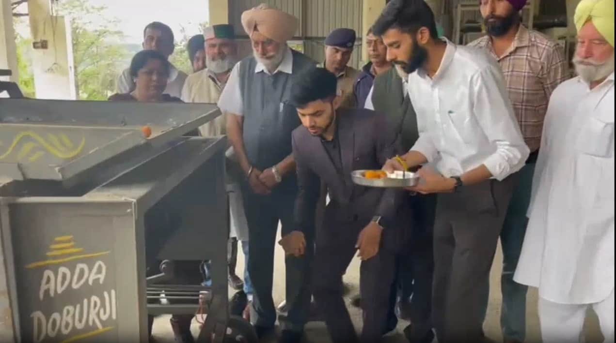 पांवटा साहिब में गेहूं खरीद केंद्र का शुभारंभ करते एसडीएम पांवटा साहिब। संवाद