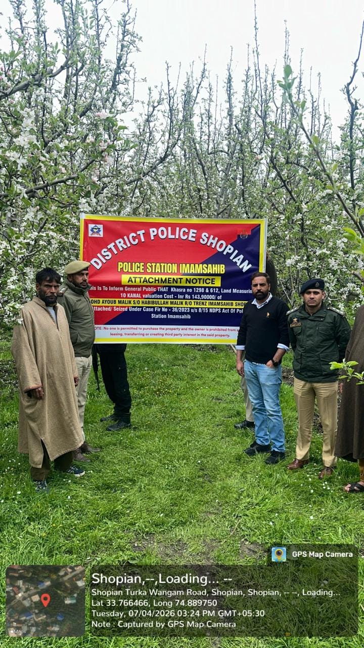 Shopian, Drug Smuggling, Property Seized, Police Taken Action