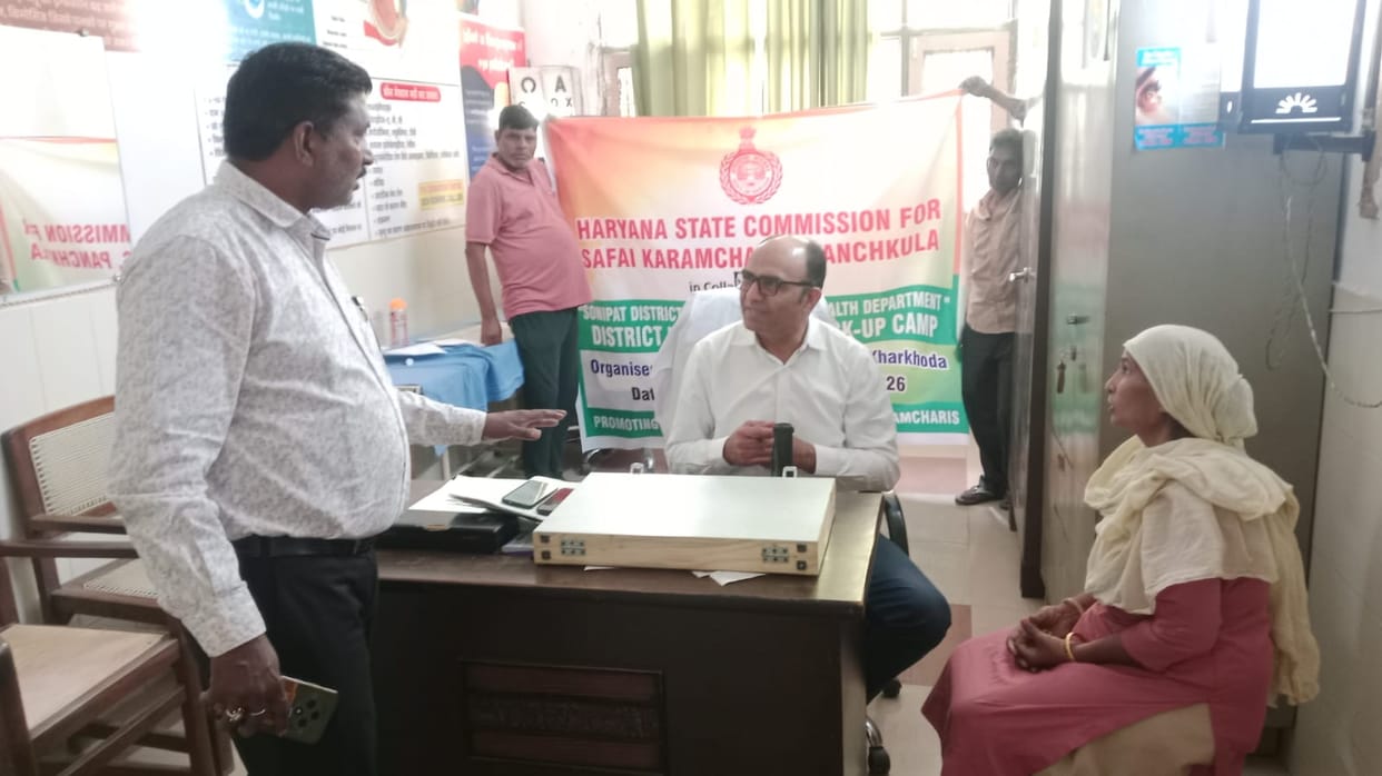 Health check-up of sanitation workers in the camp