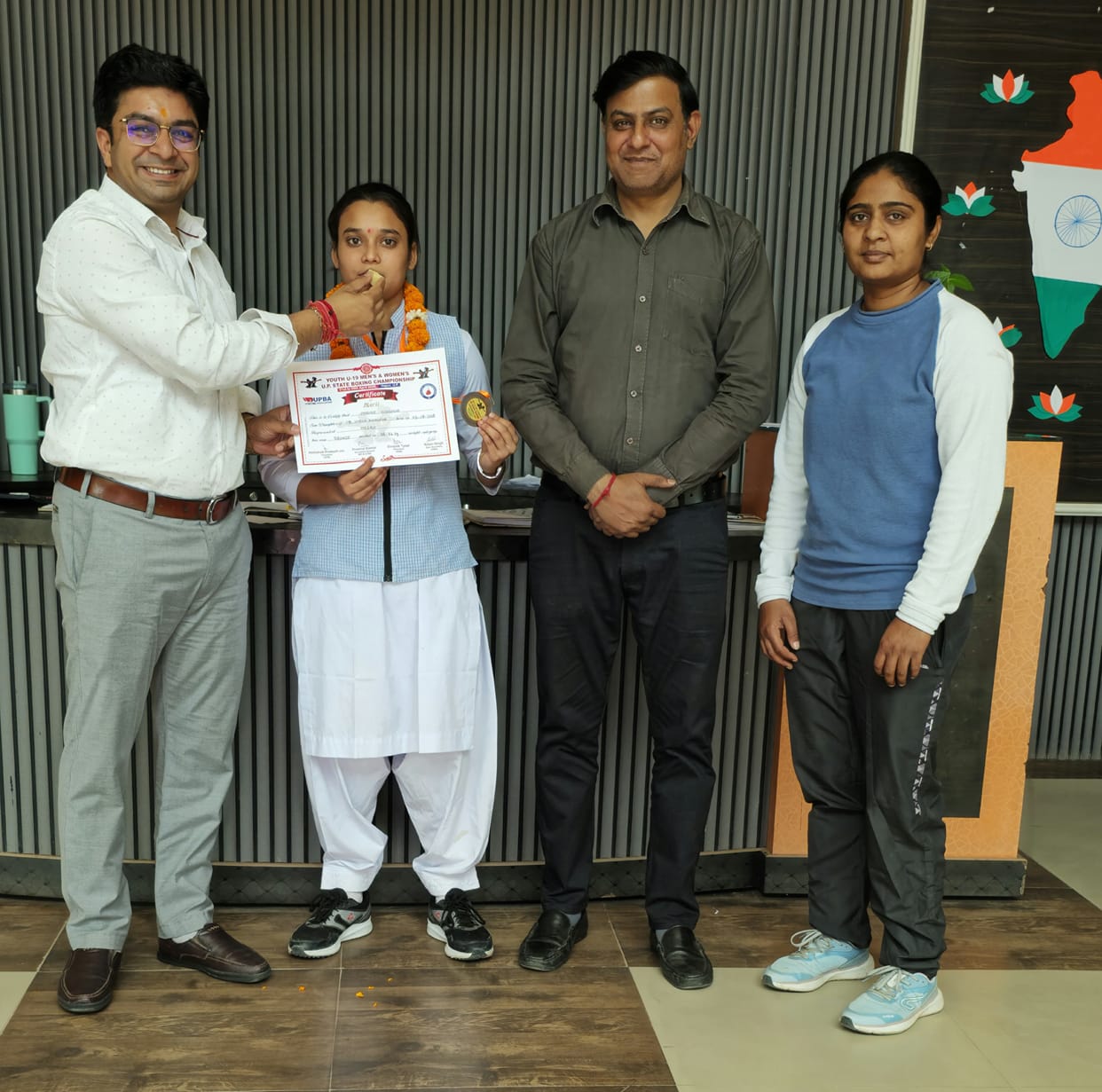 Maanvi won a medal in the boxing competition