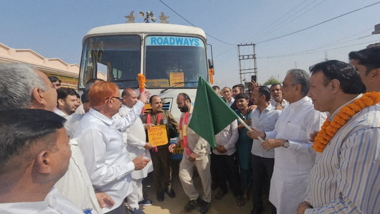 Former MLA Dudaram flagged off the bus