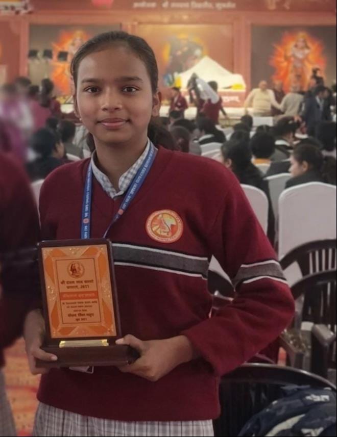 Tanushka first in state level Dhai Akhar competition