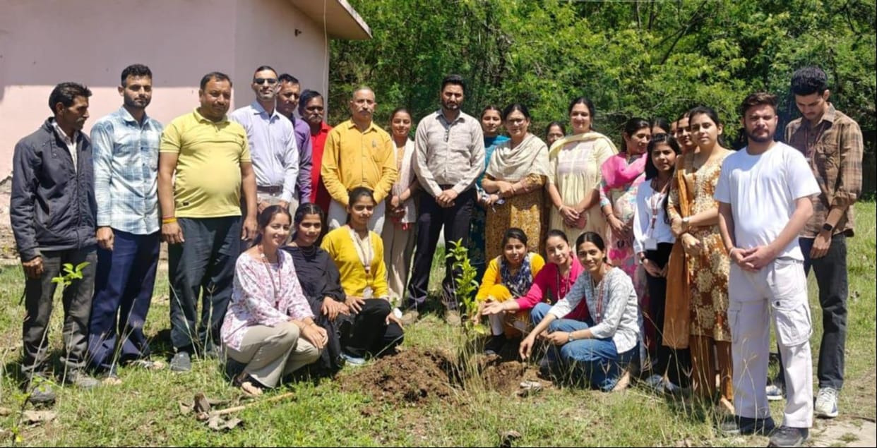 Plants of litchi, pomegranate and sapota were planted in the college campus.