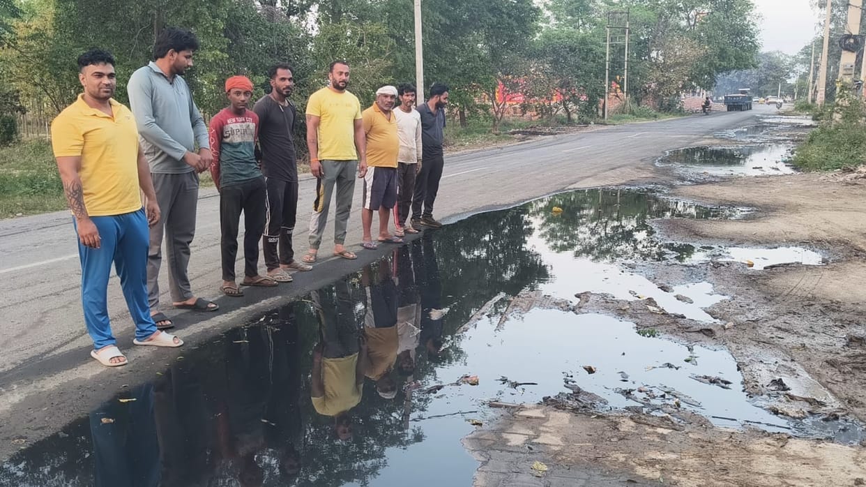Factory's chemical-laden water released onto the road.
