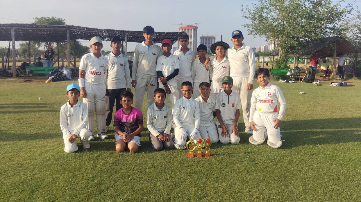 Jatin's unbeaten century led Sports Gurukul Academy to victory.
