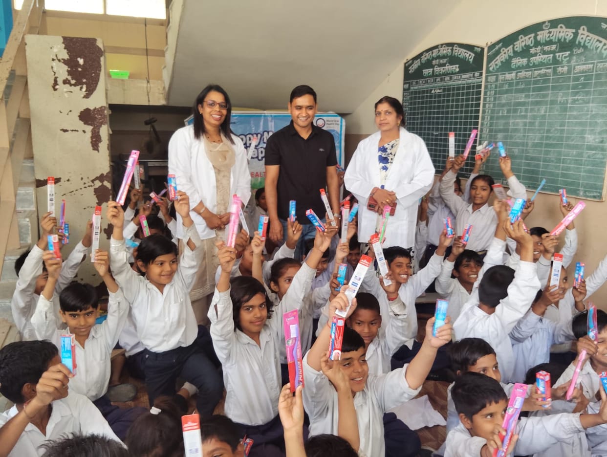 Awareness regarding oral health was raised at the camp.
