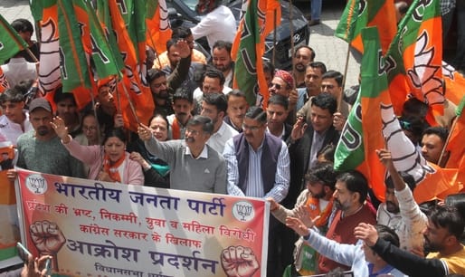 BJP roared against the state government in Dharamshala, Jwalamukhi and Shahpur.