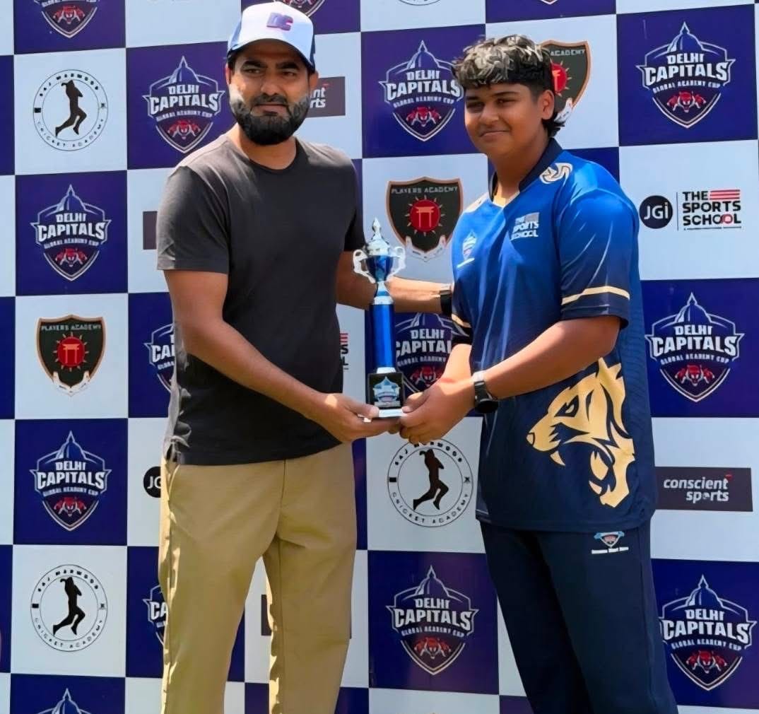 Rudransh's brilliant innings of 88 runs helped The Sports School to victory.