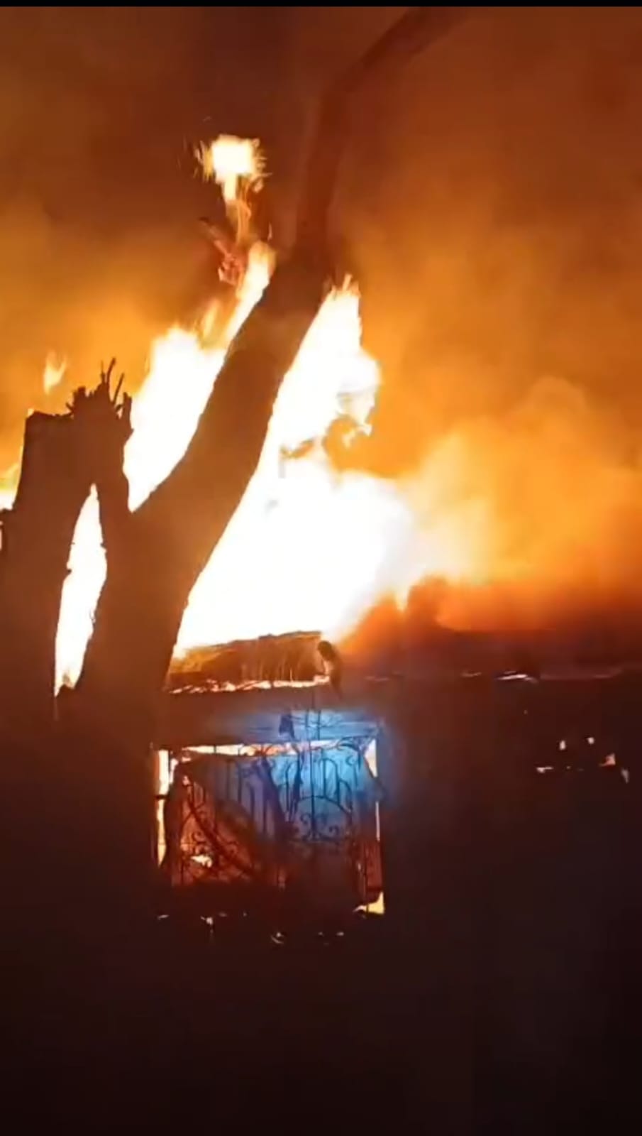 A spark from an LT line caused a fire in the house, burning the household to ashes