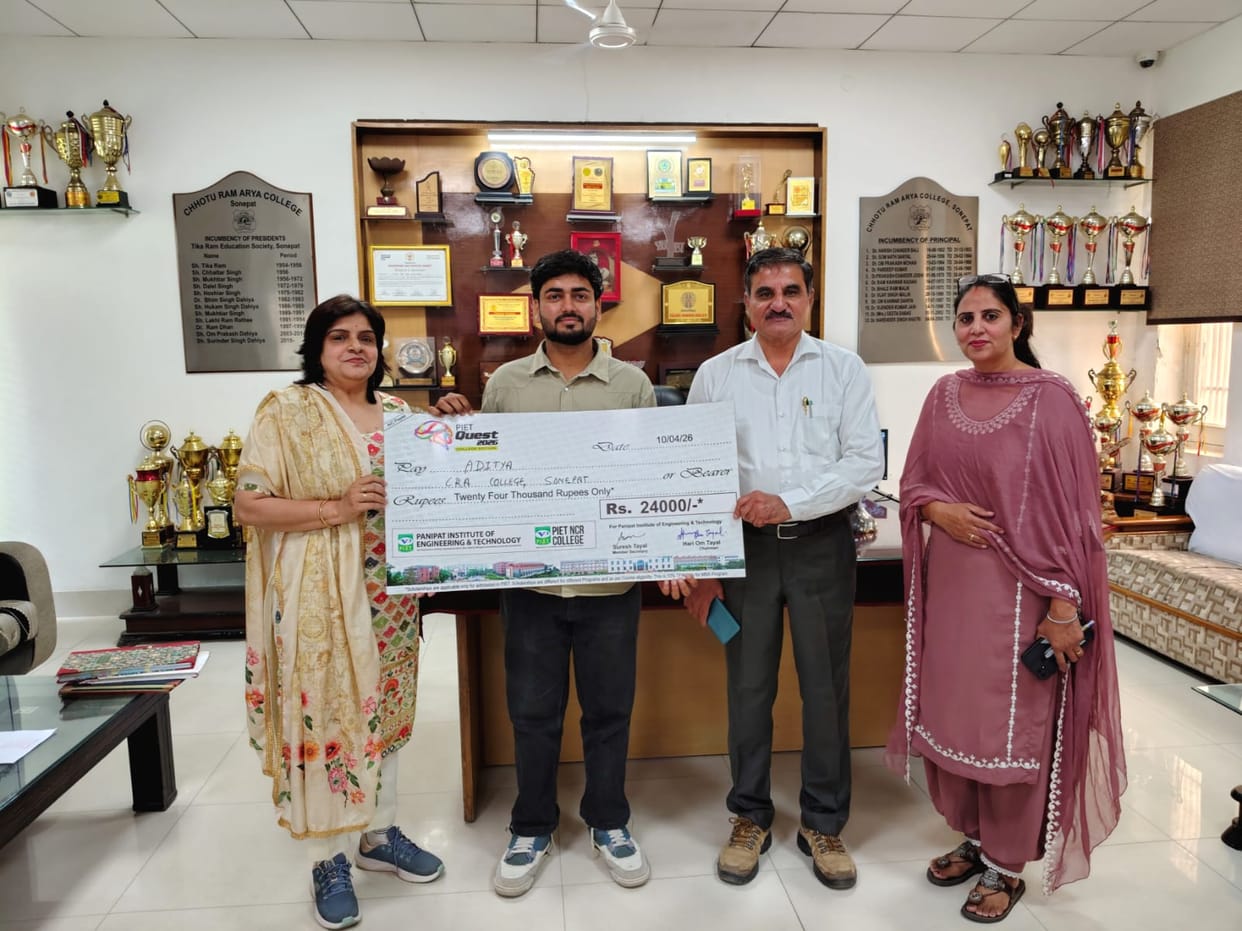 Aditya of CRA College got fourth place in Pit Quest