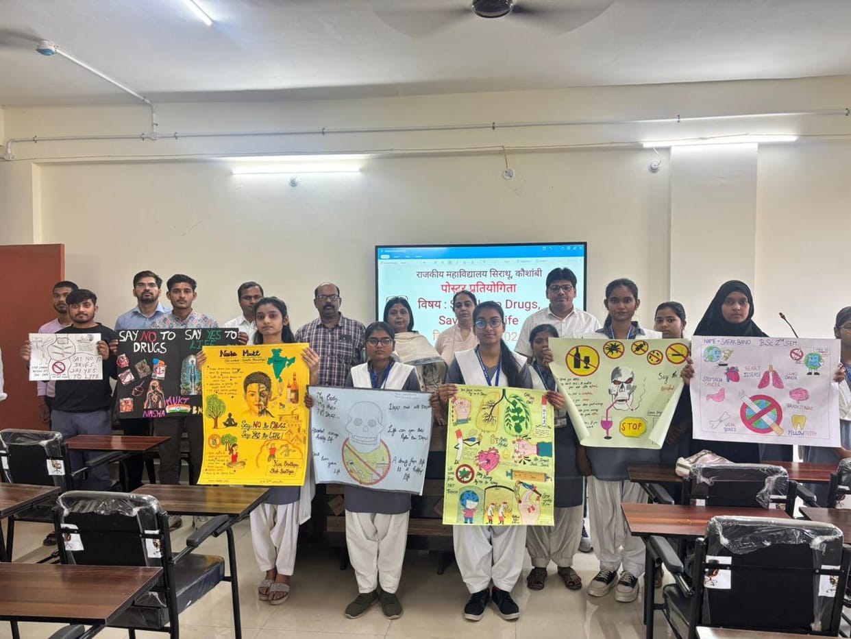 Vartika Sahu got first place in the poster competition, Niharika got second place