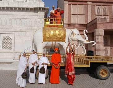 The Janmabhishek (consecration ceremony) took place at Pandukshila, followed by a grand procession